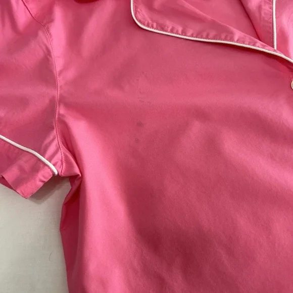 J.CREW Women's Pajama Shorts & Top Set Pink 100% Cotton Sz Medium - Picture 6 of 11
